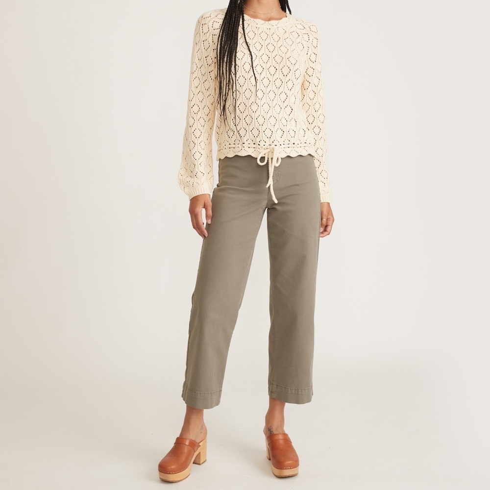 Marine Layer Bridget Crop Dusty Olive Green Pants